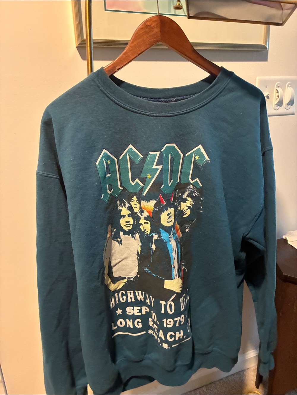 AC/DC Kids Teal Graphic Pullover Sweatshirt